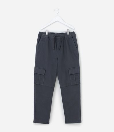 Pantalón Infantil Jogger en Sarga con Bolsillo Cargo - Talle 5 a 14 años