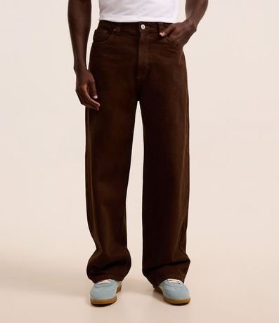 Pantalón Super Baggy en Sarga con Pespunte Contrastante 2