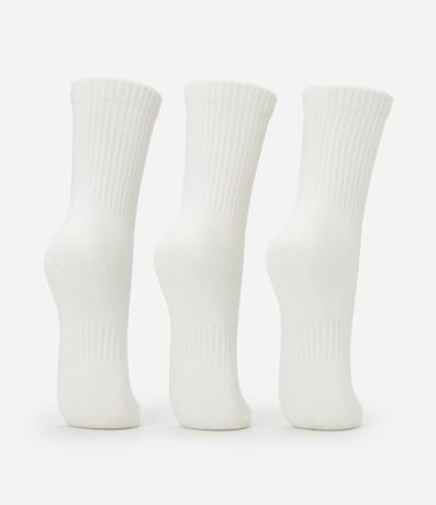 Kit 03 Medias Cano Mediano de Algodón con Bordados de Objetos de Academia 3