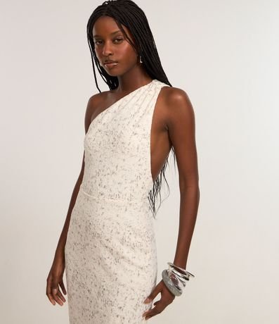 Vestido Midi con Hombro Único y Textura 3
