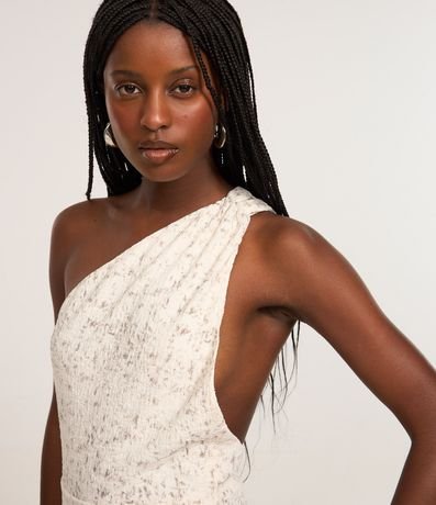 Vestido Midi con Hombro Único y Textura 4