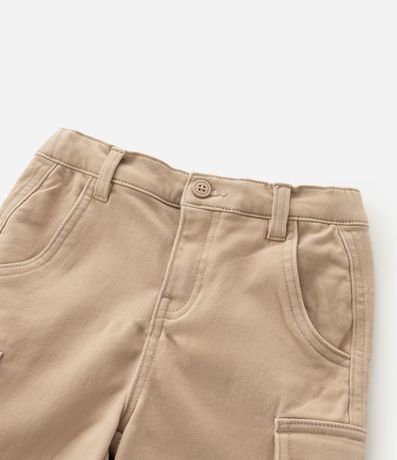 Bermuda Infantil en Sarga Liso con Bolsillos Cargo - Talle 5 a 14 años 5