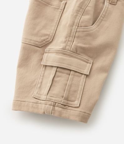 Bermuda Infantil en Sarga Liso con Bolsillos Cargo - Talle 5 a 14 años 6