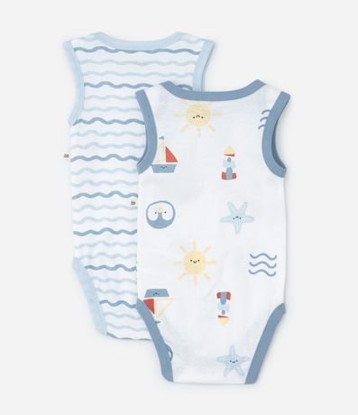 Kit 02 Bodies Infantiles en Rib con Estampa - Talle 0 a 18 meses 2