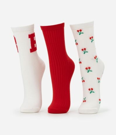 Kit 05 Medias Caña Larga en Algodón con Estampas Tiernas Variadas 2