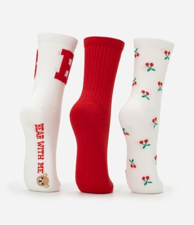 Kit 05 Medias Caña Larga en Algodón con Estampas Tiernas Variadas 4