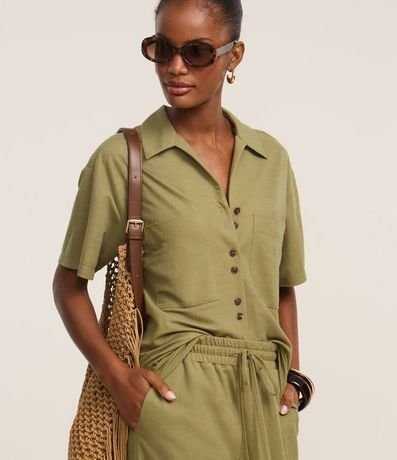 Camisa Texturizada en Orly con Bolsillos y Botones