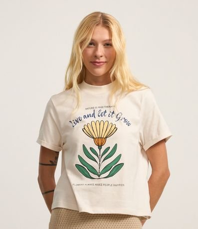 Remera en Algodón con Estampa Floral