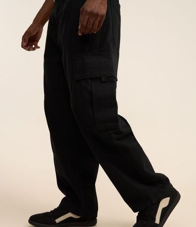Pantalón Sarga Liso Skater con Bolsos Cargos 4