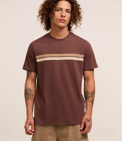 Remera Regular en Algodón con Rayas