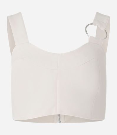 Blusa Cropped Sastrería con Aro en Breteles 7