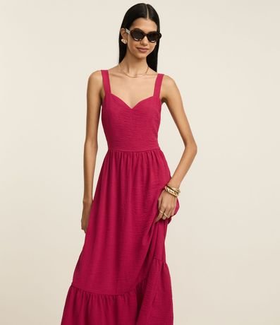 Vestido Evasê Midi en Airflow con Bajo Fruncida