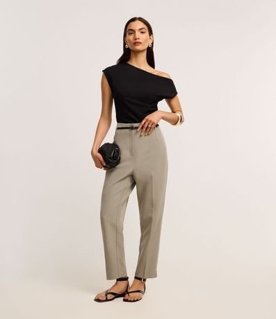 Pantalón Zanahoria Sastrería con Cinturón Hebilla