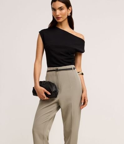 Pantalón Zanahoria Sastrería con Cinturón Hebilla 2