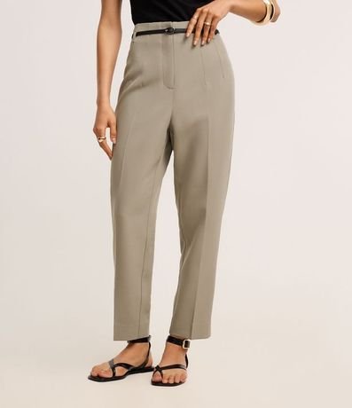 Pantalón Zanahoria Sastrería con Cinturón Hebilla 3