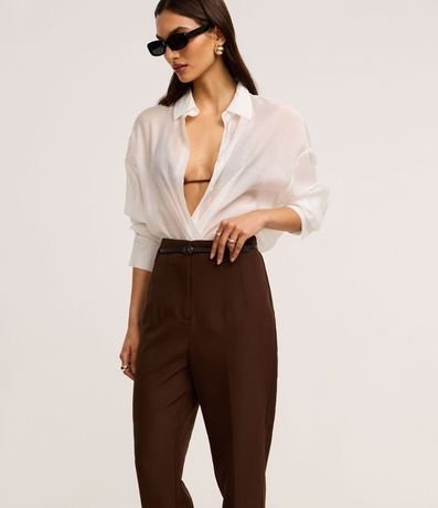 Pantalón Zanahoria Sastrería con Cinturón Hebilla 2