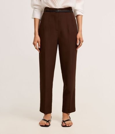 Pantalón Zanahoria Sastrería con Cinturón Hebilla 3