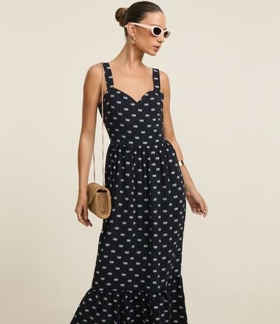 Vestido Evasê Midi en Airflow con Estampa Caracolas 2