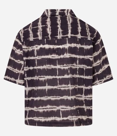 Camisa Boxy en Chiffon con Estampa Tie Dye y Textura Bowling 7