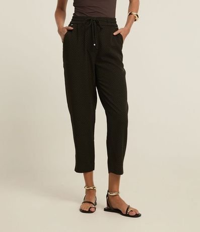 Pantalón Fluida Cintura Alta en Crepé con Estampa Lineas Curvas 3