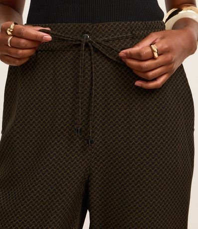 Pantalón Fluida Cintura Alta en Crepé con Estampa Lineas Curvas 5