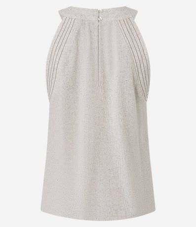 Blusa en Viscolino con Cuello Halter y Costura Aparente 7