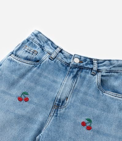 Pantalón Balloon Infantil en Jeans con Bordado de Cerezas - Talle 5 a 14 años 7