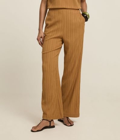 Pantalón Recto Cintura Alta en Viscosa con Cintura Elástica 3