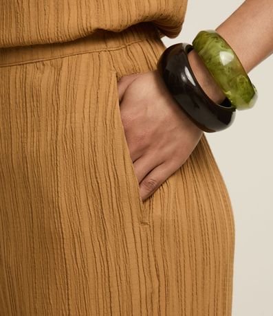 Pantalón Recto Cintura Alta en Viscosa con Cintura Elástica 4