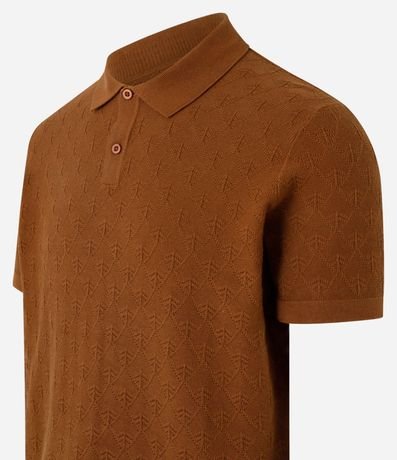 Polo de Algodón Regular con Textura Geométrica 6