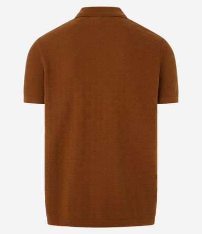 Polo de Algodón Regular con Textura Geométrica 7