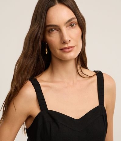 Mono Recto en Crepé con Escote Corazón y Pliegues 5