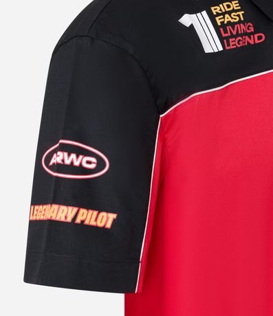 Camisa Boxy en Tricoline con Estampado Estilo Automovilismo y lettering 6