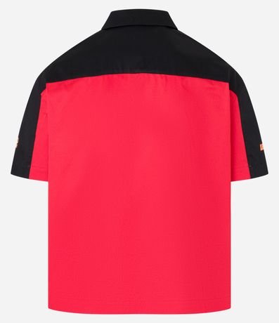 Camisa Boxy en Tricoline con Estampado Estilo Automovilismo y lettering 7