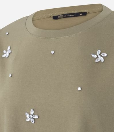 Blusa en Algodón con Flores de Strass 6