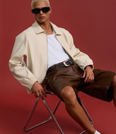 Bermuda Baggy en PU con Efecto Desteñido 3