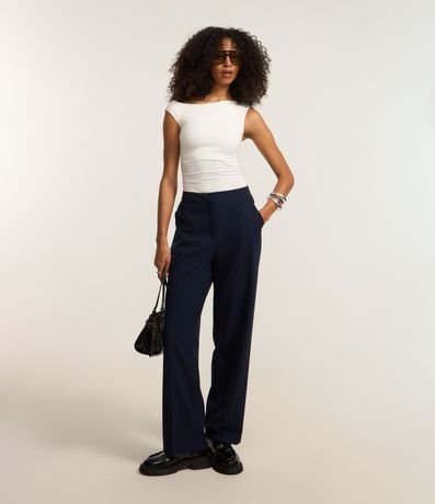 Pantalón Recto en Sastrería con Bolsillo Cuchillo