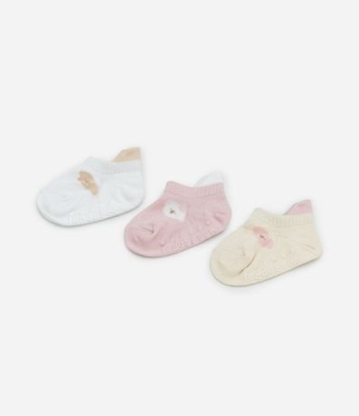 Kit 03 Medias Infantiles con Carita de Animalito - Talle 0 a 12 meses 1
