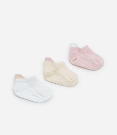 Kit 03 Medias Infantiles con Carita de Animalito - Talle 0 a 12 meses 3