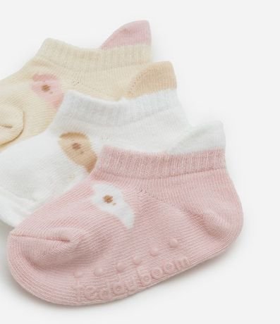 Kit 03 Medias Infantiles con Carita de Animalito - Talle 0 a 12 meses 6