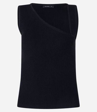 Blusa Acanalada en Punto con Escote Asimétrico 5