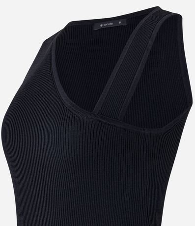 Blusa Acanalada en Punto con Escote Asimétrico 6