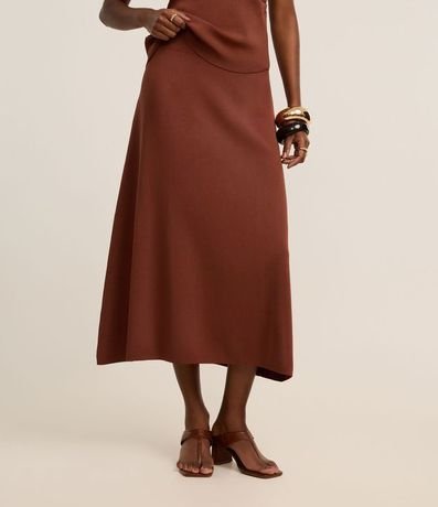 Pollera Evasê New Midi en Punto con Cintura Elástica 3