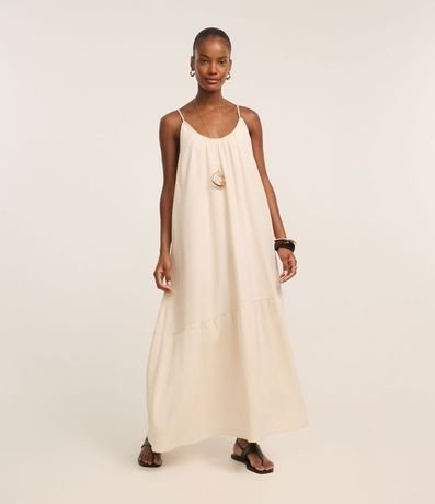 Vestido Midi en Viscolino con Breteles Finos 2