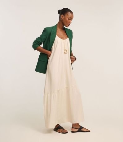 Vestido Midi en Viscolino con Breteles Finos 5