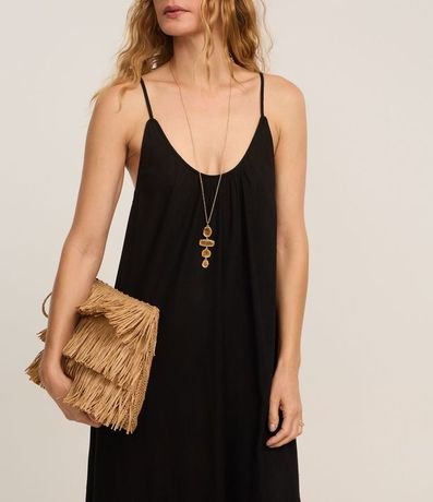 Vestido Midi en Viscolino con Breteles Finos 4