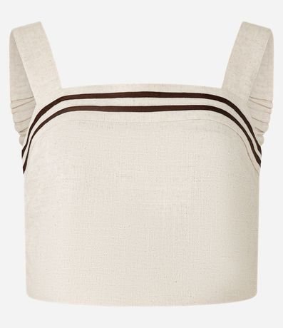 Blusa Cropped con Detalle de Rayas y Breteles Anchos 7