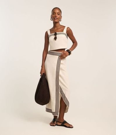 Blusa Cropped con Detalle de Rayas y Breteles Anchos 2