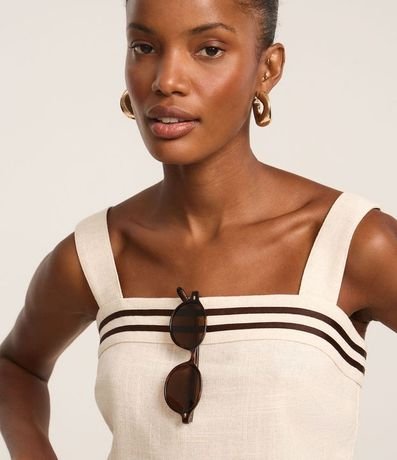 Blusa Cropped con Detalle de Rayas y Breteles Anchos 3