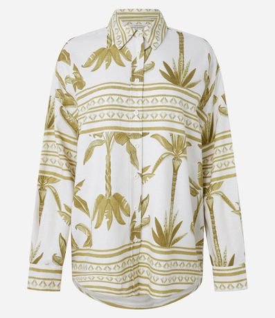 Camisa en Viscolino con Estampa Étnica Palmeras 6